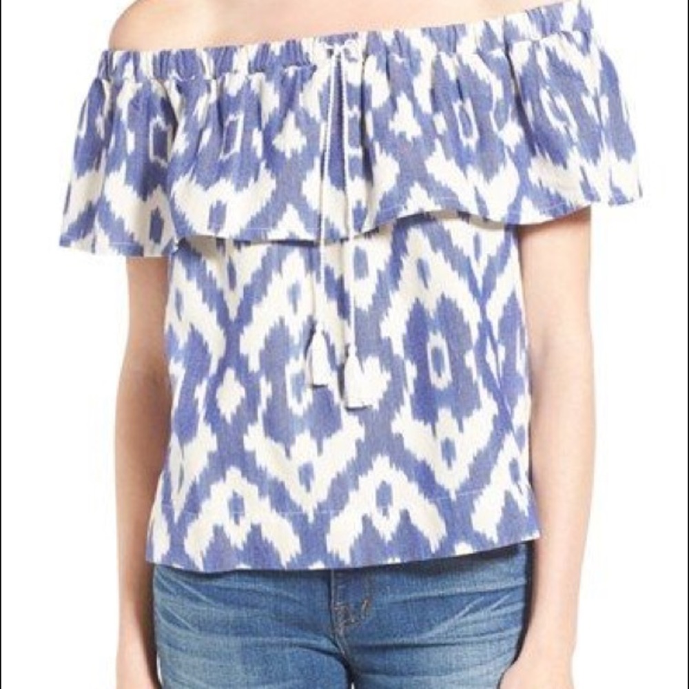Madewell Balcony' Ikat Off the Shoulder Top XS